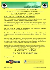 Festa dell'olio nuovo 2010 - Canneto Sabino 4 e 5 Dicembre 2010